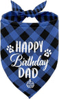Dog Bandana, Happy Birthday Dad Dog Bandana, Dog Scarf Classical Plaid Printing by AUII+JO+DESIGN