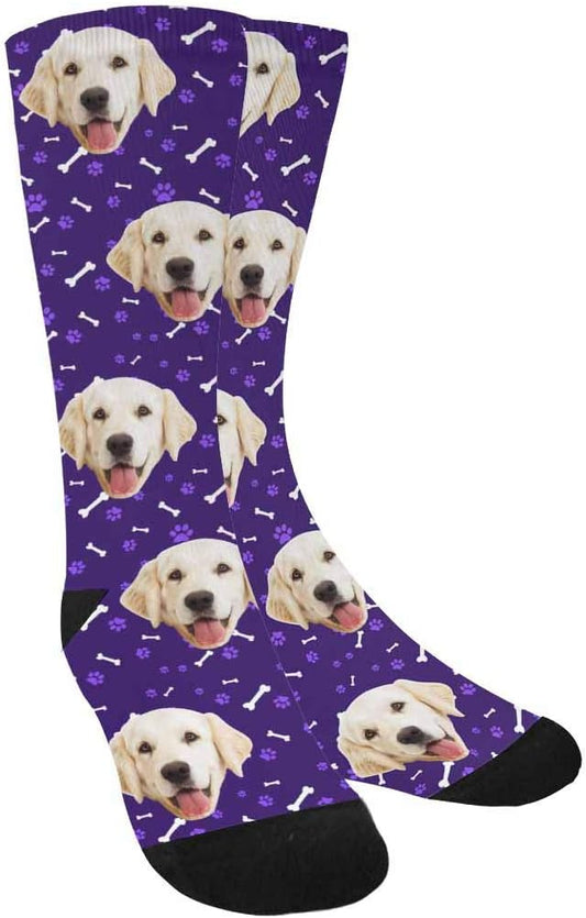MyPupSocks Custom Personalized Photo Pet Face Socks, Cat and Dog Tracks Paws by MyPupSocks