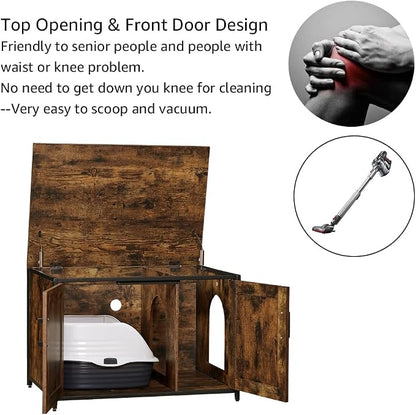 unipaws Top Opening Cat Litter Box Enclosure, Friendly to Elderly People - Image 4