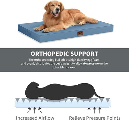 Outdoor Dog Bed for Medium Dogs, Waterproof Dog Crate Mat Orthopedic Egg Crate - Image 3