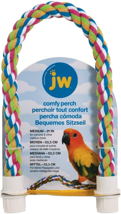 JW Pet Comfy Perch For Birds Flexible Multi-color Rope, Medium - Image 3