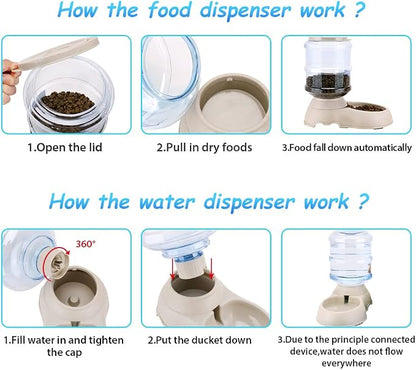 2 Pack Automatic Cat Feeder and Water Dispenser in Set Pet Food Bowl - Image 7