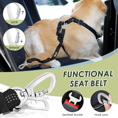 SlowTon Dog Seat Belt Harness for Car, Dog Car Harness Adjustable Mesh - Image 4