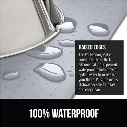GORILLA GRIP 100% Waterproof Raised Edge BPA Free Silicone Pet Feeding Mat - Image 3