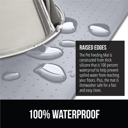 GORILLA GRIP 100% Waterproof Raised Edge BPA Free Silicone Pet Feeding Mat - Image 3