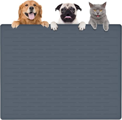 Largest Dog Food Mat, 39.5"x29.5" Silicone Dog and Cat Mat by Goldleaf