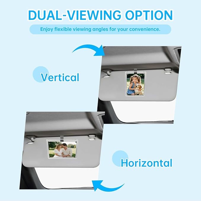 2 Pack Magnetic Car Visor Photo Holder – Personalized Acrylic Clip - Image 5