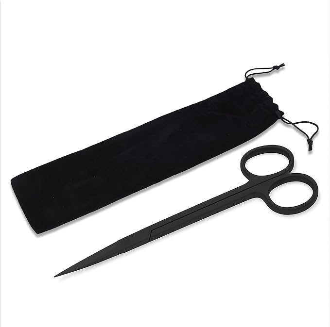 Mandala Crafts 12 Inches Black Stainless Steel Straight Aquarium Scissors - Image 4