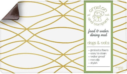 CROXTON & CO. Non-Slip Faux Leather Pet Feeding Mat by CroxtonandCompany