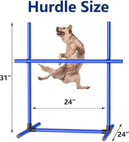 6 Weave Poles & 2 Hurdle Dog Agility Set, Indoor & Outdoor Training Equipment - Image 6