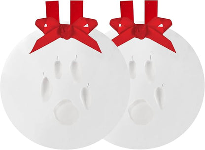 Pearhead Pawprints 2-Pack Christmas Ornament, DIY No Mess Pet Paw Print Holiday by Pearhead