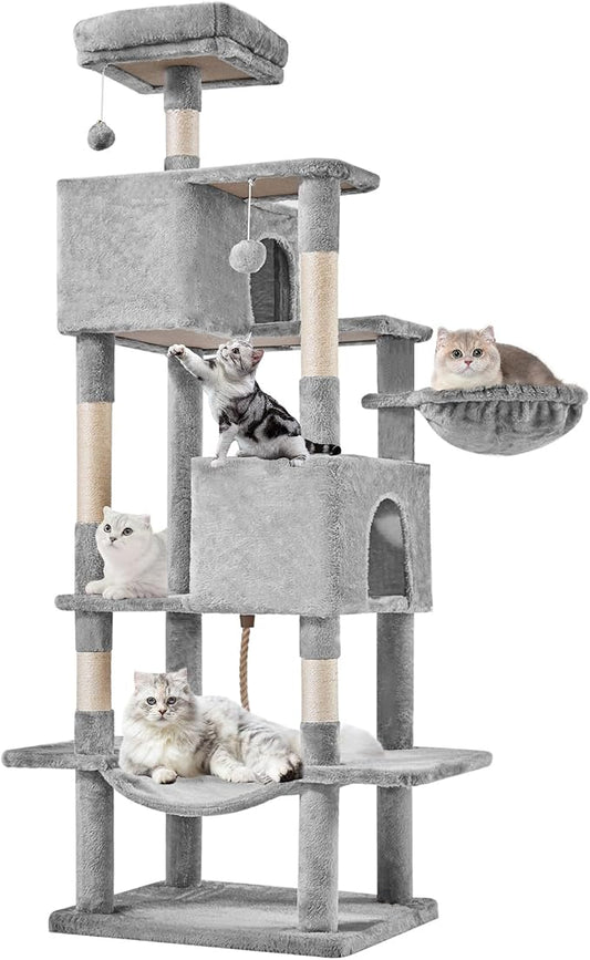 Sweetcrispy 66 inch Cat Tree Tower, Large Multi Level Cat Climbing Tower by Sweetcrispy