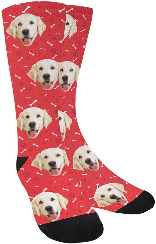 MyPupSocks Custom Personalized Photo Pet Face Socks, Cat and Dog Tracks Paws by MyPupSocks