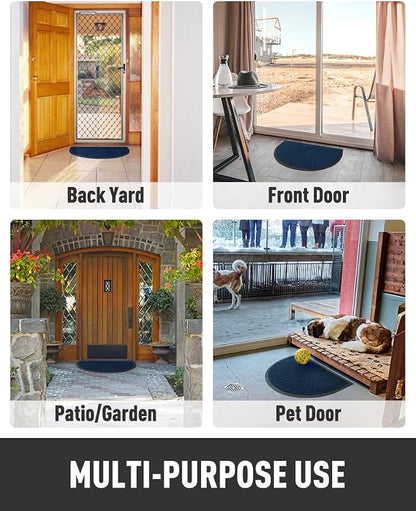 tchdio Door Mat Outdoor Indoor Entrance Doormat-Semicircular Durable Rubber Non - Image 7