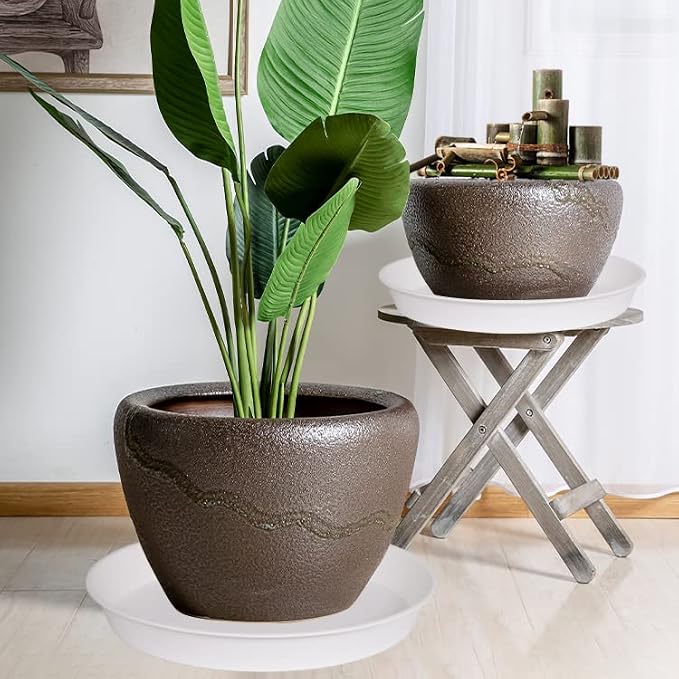 3 Pack of 22 inch Plant Saucer, 3.6" Depth Tray, Large Deep Garden Plastic - Image 6