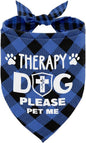 Dog Bandana, Therapy Dog Please Pet Me with, Dogs Scarf Classical Printing by AUII+JO+DESIGN