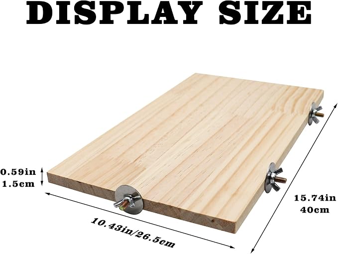 15.7×10.4 Inches Large Bird Perch Stand Platform, Natural Wooden Small Animals - Image 6