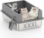 【No Sifting】 Tiuubt XXXL Stainless Steel Litter Box by TIUUBT