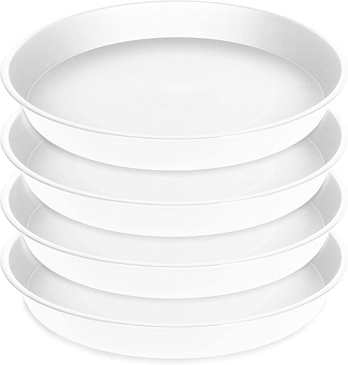 4 Pack of 17 inch Plant Saucer, 2.3" Depth Tray, Large Deep Garden Plastic by Bleuhome