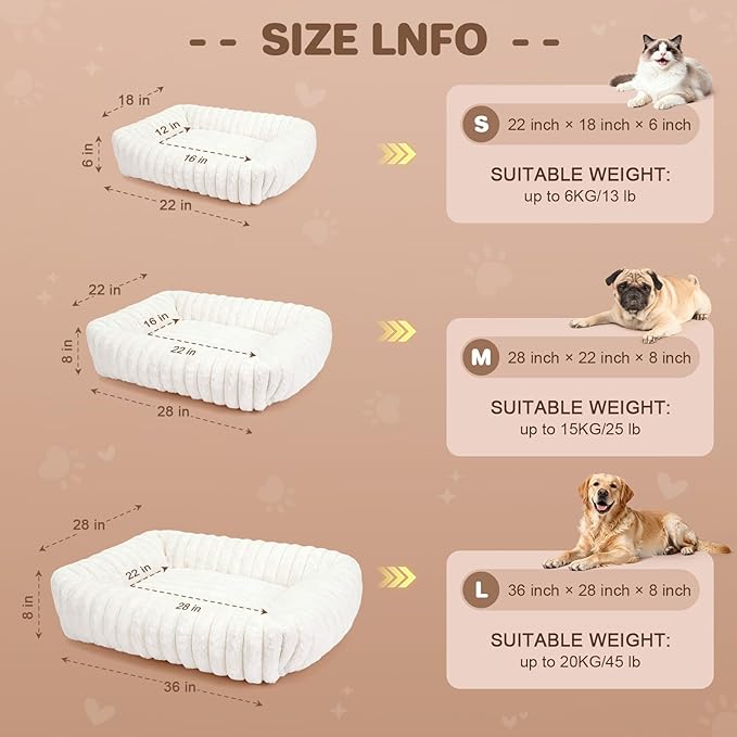 Dog Beds Large Sized Dog, Washable Self Warming Dog Cat Bed Rectangle - Image 5