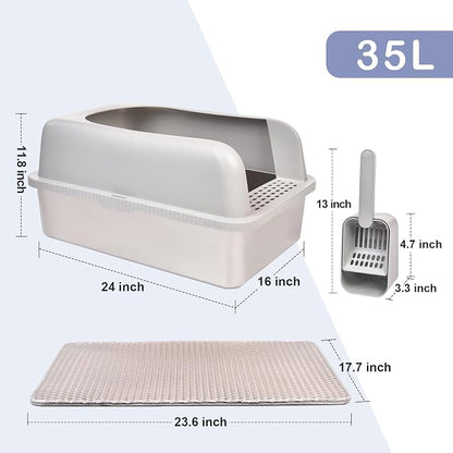 Henkelion 2 Pack Stainless Steel Cat Litter Box - Image 2