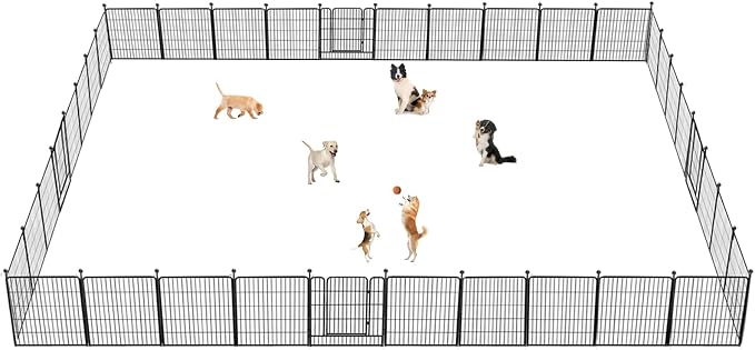 Dog Playpen 32 inch 30 Panels Indoor Outdoor Dog Pen by Jhsomdr