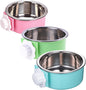 3 Pieces Crate Dog Bowl, Removable Stainless Steel Pet Kennel Hanging Food by Mechpia