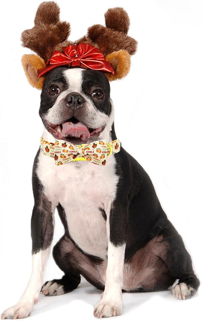 Dog Collar, Thanksgiving Turkey Pet Collar Bow Holiday Girl Boy Bow Puppy - Image 5