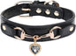 THAIN Fashion Dog Collar with Bling Diamonds & Heart Charm – 5 Holes Adjustable by THAIN