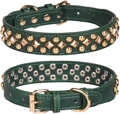 Spiked Dog Collar Soft Pu Leather Mushrooms Rivet Spike Studded Puppy by Unknown