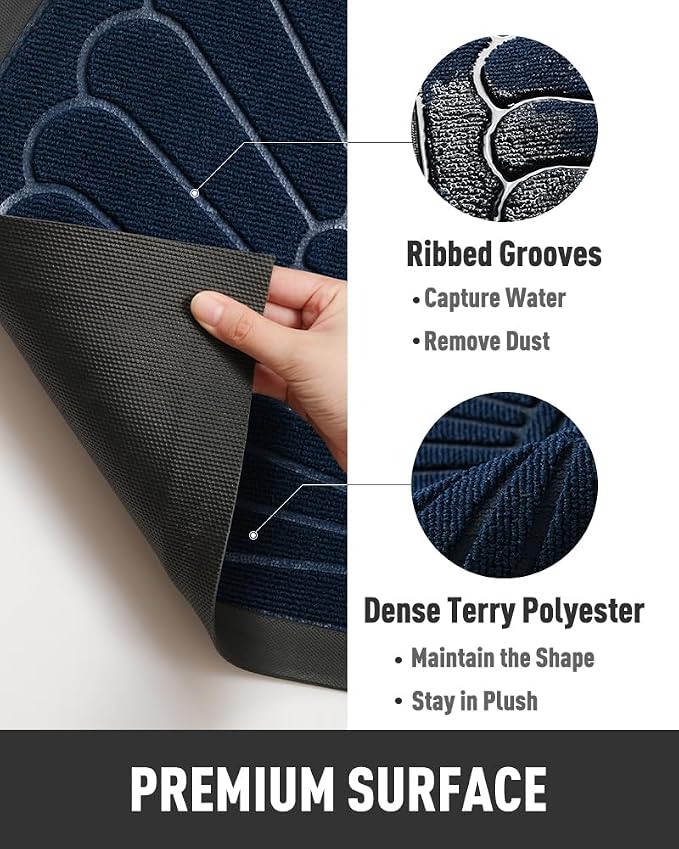 tchdio Door Mat Outdoor Indoor Entrance Doormat-Semicircular Durable Rubber Non - Image 5