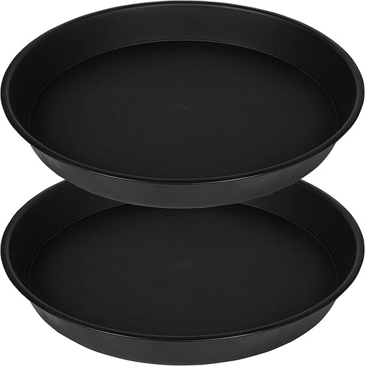 2 Pack of 8 inch Plant Saucer Clear, Heavy Duty Plastic Plant Water Tray 8 inch by Bleuhome