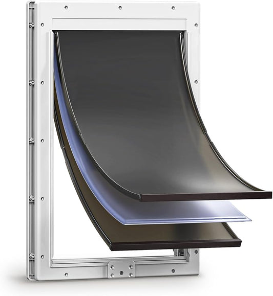 XL Dog Door for Door, Never Rust Plastic Extra Large Doggy Door for Interior by PETCOMING