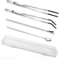 4-Piece Stainless Steel Reptile Feeding Tongs & Spoons Set – Curved/Straight by Unknown