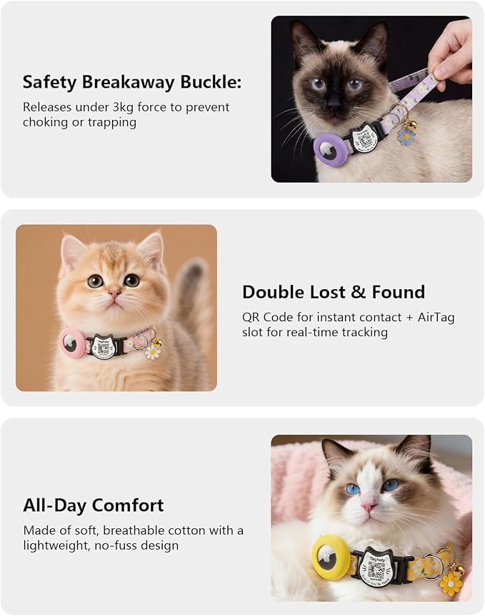 Cute Floral Breakaway Cat Collar - Image 4