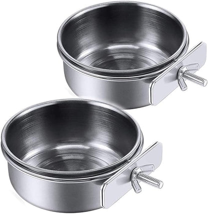 PINVNBY Parrot Feeding Cups Birds Food Dish Stainless Steel Parrot Feeders by PINVNBY