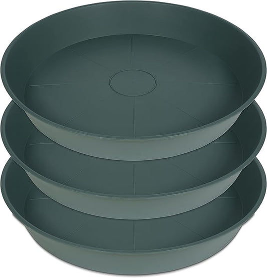 3 Pack of 20 22 inch Plant Saucer, 3.6" Depth Tray, Large Deep Garden Plastic by Bleuhome