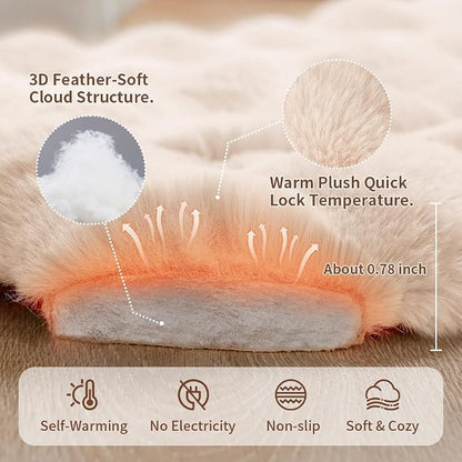 Self-Warming Cat Bed, Plush Faux Fur Pet Bed Mat - Image 5