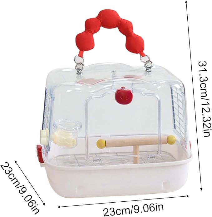 Bird Travel Cage – 12.32x9.06x9.17 inch Transparent Parrot Carry Bag | Bird - Image 5
