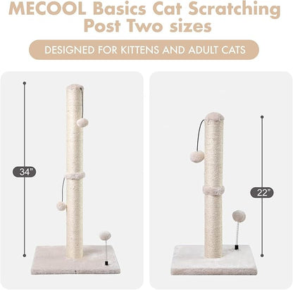 MECOOL 34” Tall Cat Scratching Post Premium Basics Kitten Scratcher Sisal - Image 6