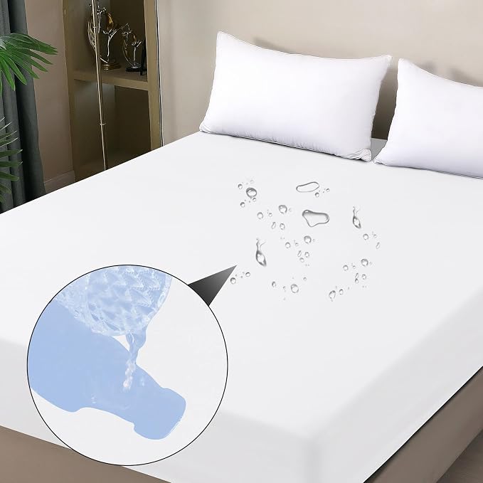 Twin Mattress Protector Waterproof, Fitted Sheet Style Breathable Mattress Cover by OHANO