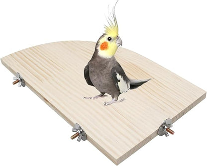 Bird Perch Stand Platform, 13.7 × 7.8 Inch Large Natural Wooden Small Animals by Dnoifne