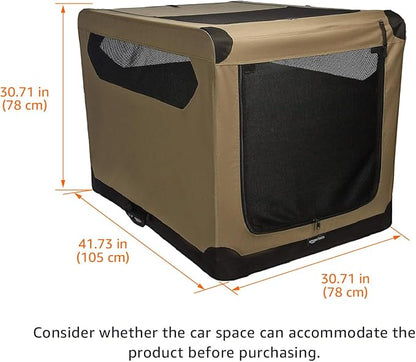 Amazon Basics Portable Folding Soft Dog Crate, Double Door, Collapsible Travel - Image 2