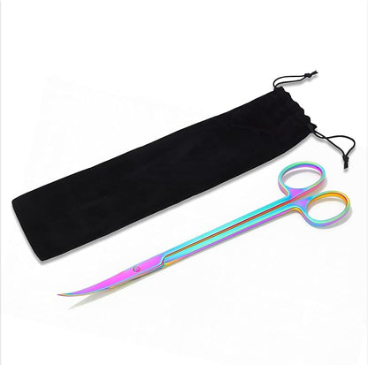 Mandala Crafts 12 Inches Rainbow Stainless Steel Curved Aquarium Scissors - Image 4