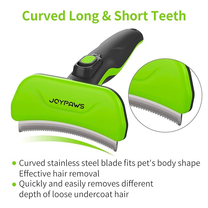 Pet Grooming Brush for Dogs and Cats, Self-Cleaning Undercoat Deshedding Tool - Image 2
