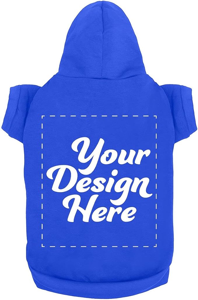Personalized Dog Hooded Sweatshirt Custom Pet Pullover Hoodie Text/Image by apparelyn