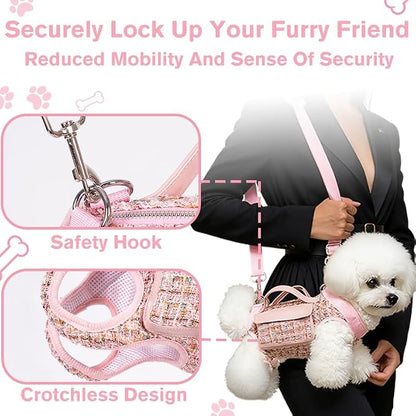 Dog Lift Harness Backpack for Small Dogs Cats, Adjustable Straps Dog Sling - Image 2