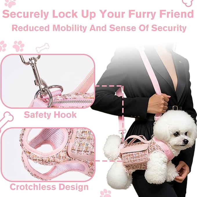 Dog Lift Harness Backpack for Small Dogs Cats, Adjustable Straps Dog Sling - Image 6