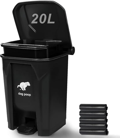Dog Poop Trash Can Outside, 20L/5Gallon Pedal and Removable Inner Waste Bin by UPPCASIR