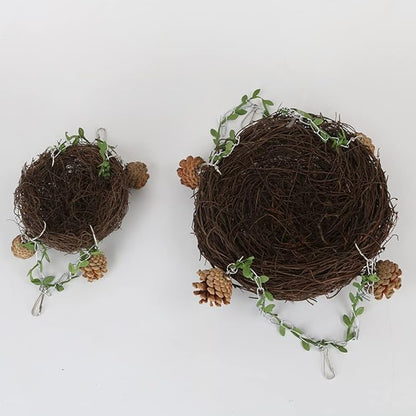Natural Rattan Nest Small Medium Large Bird Swing - Image 6